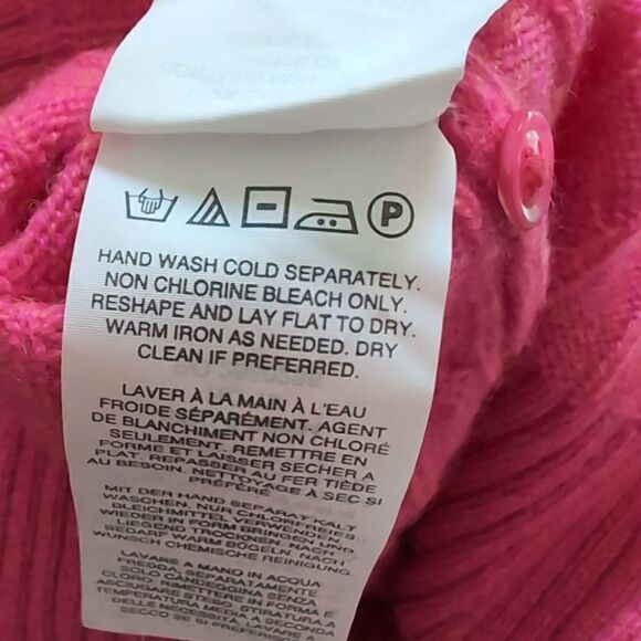J Crew Collection 100% Cashmere Pink Cable knit Sweater Round neck Size M - Picture 7 of 8